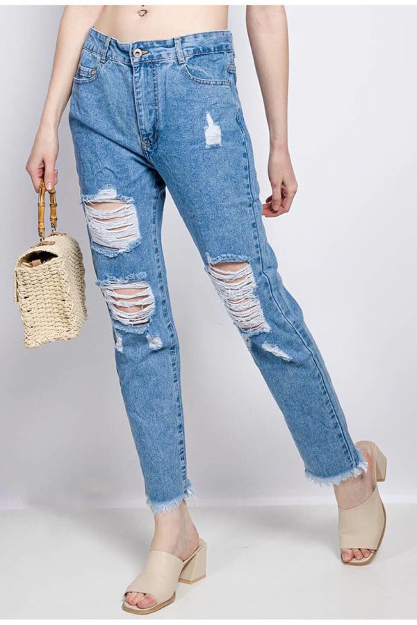 Ripped Momfit Jeans Plus Size